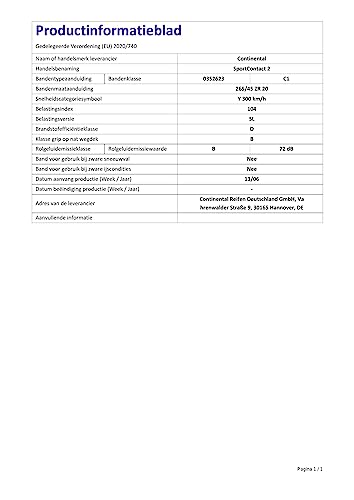 Continental Sportcontact 2 Fr - 265/45R20 104Y - Pneumatico Estivo - 2