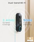 REOLINK Caméra de sonnette vidéo WiFi, 2K Caméra de porte filaire pour la sécurité à domicile, 2.4/5GHz WiFi, 180° Diagonal, détection intelligente, microSD Stockage carte/cloud, Surveillance intérieure/extérieure (Clime inclus)