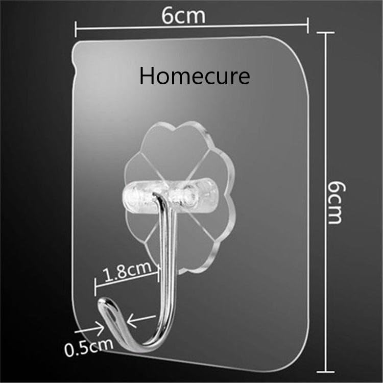 Image of Photo Frame Hooks for Wall Without Drilling, | Self-Adhesive Hooks for Wall Heavy Duty Strong | Nail Free for Hanging Photo Frame Stainless Steel | (Flower Hook, Pack of 50)