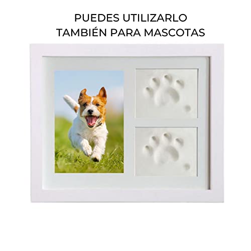 Variante de HuBorns regalo a un recien nacido marco huellas con arcilla