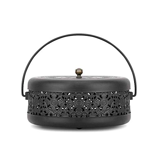 Retyion Retro Portable Mosquito Coil Holder Iron Mosquito Incense Burner Home Decor (Black) #TOP29