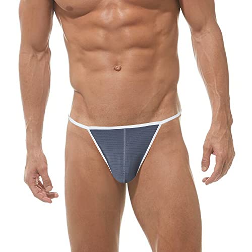 Xymao Big Pouch Men's Underwear Sexy G String Underwear For Sex Tagless Seamless Thongs M-3Xl Grey #TOP1