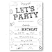 Birthday Invitations with Black and White Design, Birthday Invitations for Boys Teens Kids Girls, Birthday Invitations, Birthday Party Invitations. (Let's Party (082))