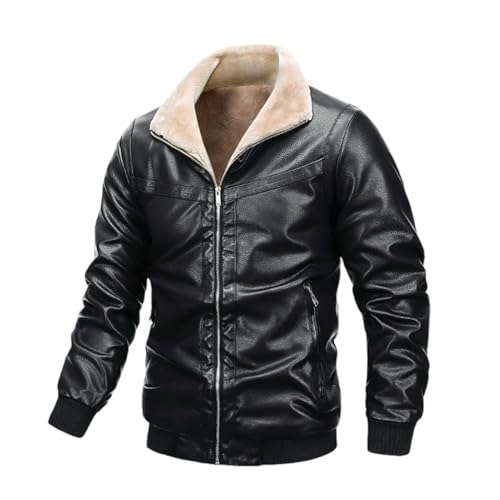 Blouson motard homme hiver coupe-vent doublé polaire épaisse thermique