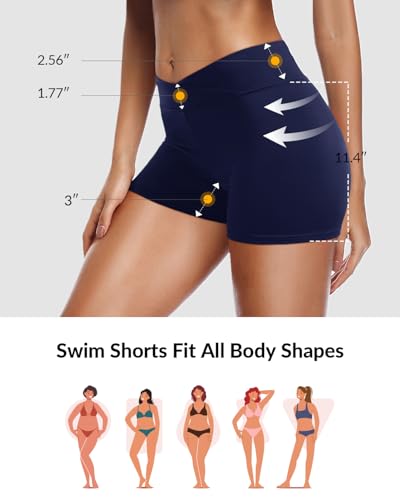Image of Yonique Womens Swim Shorts Bathing Suits Bottoms Swimsuit Bottoms(Available in Plus)