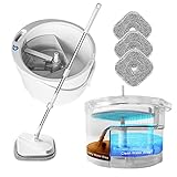 Spin Mop and Bucket Set with Self Separates Dirty and Clean Water Spinning Mop and Bucket for Floor...