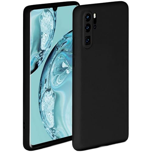 Custodia morbida compatibile con Huawei P30 Pro New Ed custodia con bordo rialzato per la protezione dello schermo per telefono Onyx-Nero opaco silicone