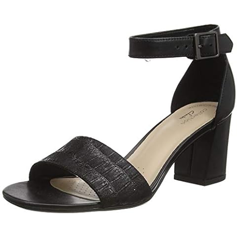 Clarks Jocelynne CAM, Bomba Mujer, Piel sintética de Color Negro Cover
