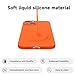 Svaove for iPhone 13 Mini Phone Case Liquid Silicone, Thin Ultra Slim Minimalist Phone Cover, Girly Cute Plain Bright Solid Color Matte Soft Rubber Jelly Gel Plastic TPU Bumper, Neon Orange