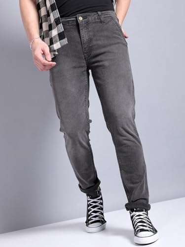 Image of The Indian Garage Co Men Slim Fit Solid Mid-Rise Jeans