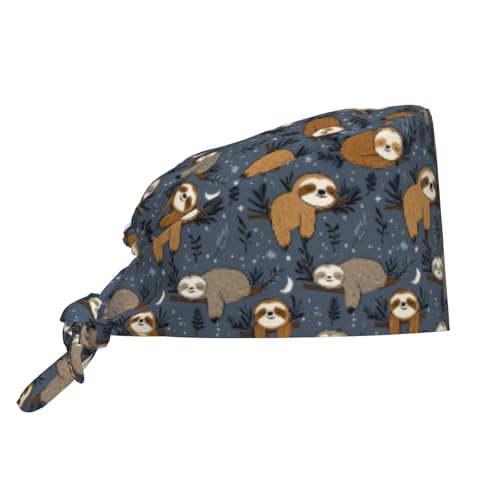 Image of Adjustable Scrub Cap with Sweatband, Breathable Working Hat for Men /Women