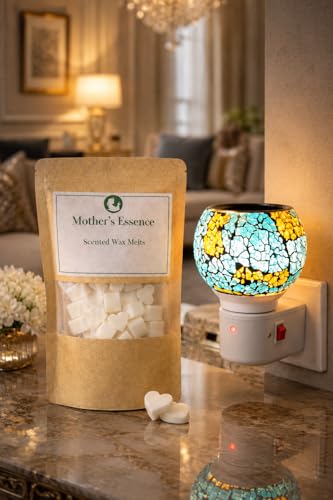 Image of Mother's Essence Ceramic Electric Wax Melt Diffuser | 2-in-1 Bedside Lamp & Aroma Burner | Plug-in Night Lamp for Bedroom & Pooja Room (Black Rose)