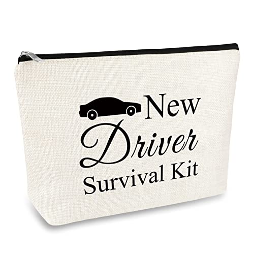 New Driver Gift Makeup Bag New Driver Present for Teen Girls Car Owner Daughter Niece Graduation Present Cosmetic Bag Christmas Birthday Gift for Women Her Best Friend Girlfriend Travel Cosmetic Pouch