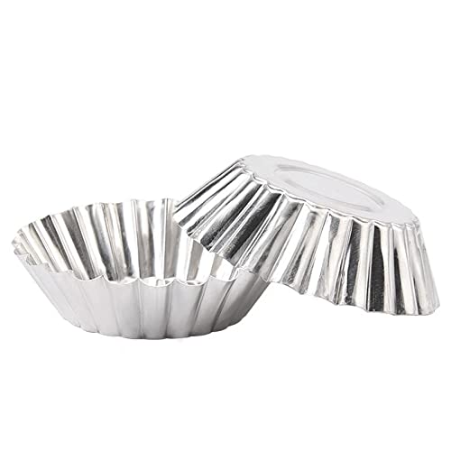 jiele 32 Stück Cupcake Kuchenform, Eierkuchenform, Puddingform, Aluminium Eierkuchenform Metall Non Stick Flan Zinn Cupcake Cookie Blume geformte Form Küche Handwerk Backenwerkzeuge Cover