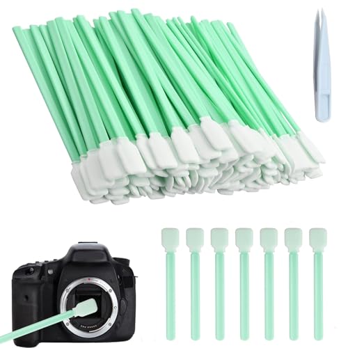 50 Piezas Bastoncillos de Limpieza, Punta De Espuma Palillos De Esponja De Limpieza, Hisopos De Limpieza De Espuma, Para Impresora De Inyección De Tinta, Lente óPtica,CáMara, ElectróNica, Verde