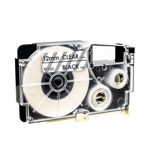 1PCS���x���e�[�vXR12WE XR12WECAPTAIBLE KL120 KL60 KL820 KL780 LABEL MAKELL LABELLER Tabe for Labeling(Black on Clear)