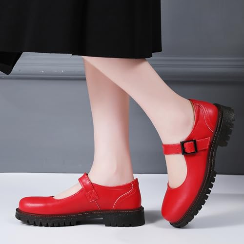 Image of XMM Mary Jane Shoes Women Flat Mary Janes for Womens Comfort Dressy Casual School Cute Non-Slip Work Shoes