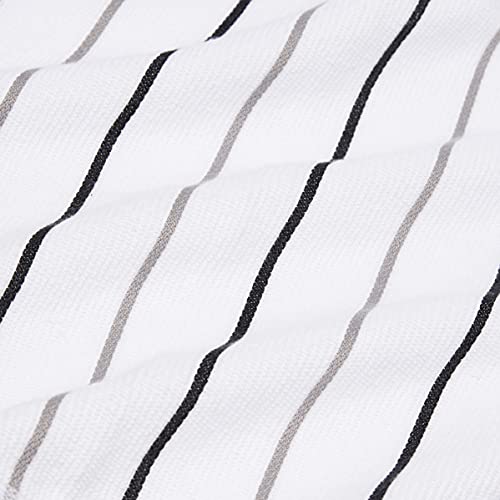 Amazon Basics 100% Cotton Kitchen Dish Cloth (12X12) & Towel (26X16) Set, Absorbent Ringspun - 8-Pack, Grey Stripe #TOP3