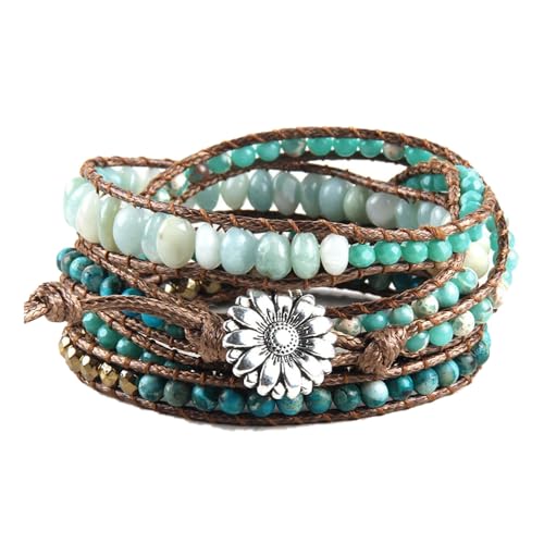 Yomisa Boho Bracelets for Women Men,Handmade Bohemian Natural Stone Beaded ...