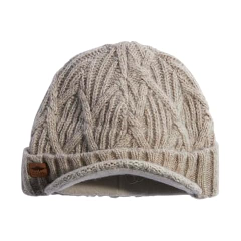 Coal Yukon Brim Cable Knit Wool Visor Beanie - Natural Cover