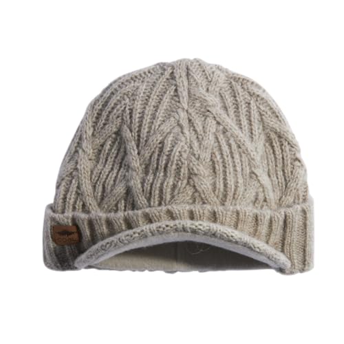 Image of Coal Yukon Cable Knit Wool Brim Visor Beanie Winter Hat