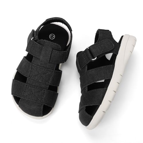 Luffymomo Boys Girls Sandals Closed Toe Lightweight Shoes Adjustable Beach Summer Sandal for Toddler Kids2