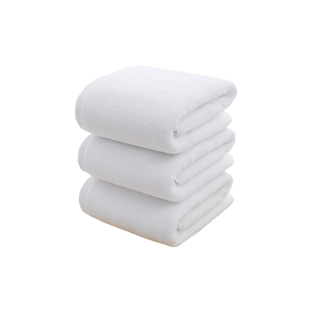 3-Piece Turkish Cotton Bath Towels White 70x140 centimeter