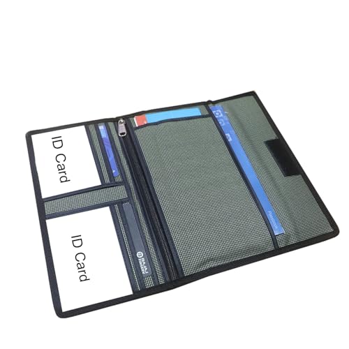 Image of Cheque Book Holder Passport Passbook Holder Wallet Credit and Debit Card Holder Multi Pocket Expanding Zip Pouch Travel Organizer Bag Case for Small Accessories (Green, Pack of 4)