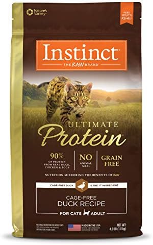 Instinct Ultimate Protein Grain Free Cage Free Duck Recipe Natural Dry Cat Food, 4 lb. Bag