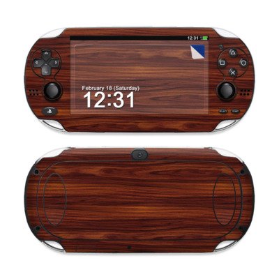 Dark Rosewood Design Protective Decal Skin Sticker (High Gloss Coating) for Sony Playstation PS Vita Handheld