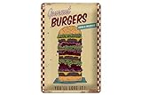 Femer Cartel de chapa (20 x 30 cm), diseño de hamburguesas gourmet