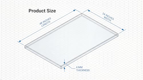 2 Pack Plexiglás acrílico 24x48x0.6 cm transparente miniatura 2