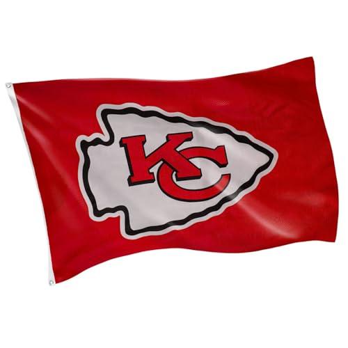 Team Sports America NFL Kansas City Chiefs 3 x 5 Outdoor Durable Flag with Grommets | Heavy Duty Flag & Banner for Outdoor Garden Patio | Indoor Wall Decor | Works with Flag Poles for House