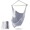 Chaise Hamac Balançoire Suspendue Chihee 500 Lbs Avec 2 Coussins - Style Bohémien Portable