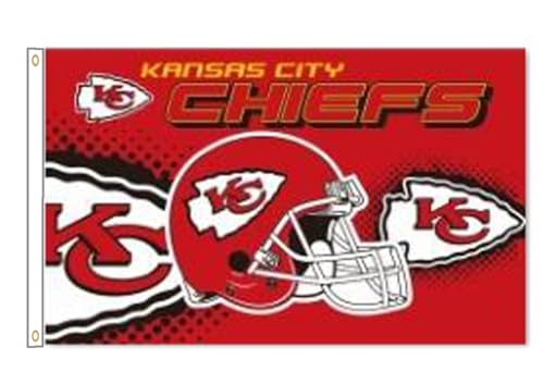 Yerchic Chiefs Flag 3x5ft Sports Fans Helmet Banner Polyester Flag For Garage Room Man Cave
