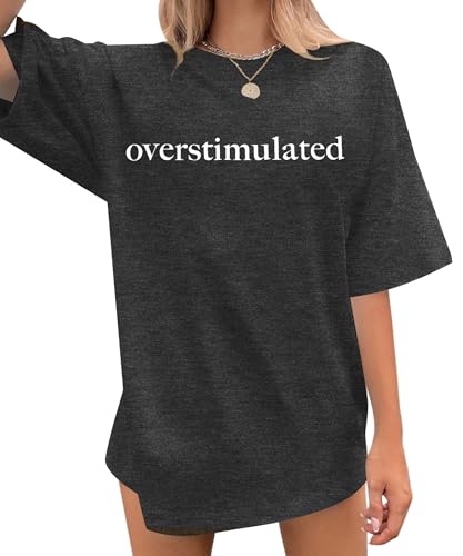 Overstimulated Shirt Women Mental Health Awareness Mom Club Tops Black