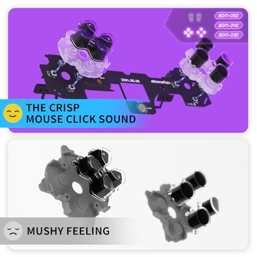 eXtremeRate Face Clicky Kit for PS5 Controller BDM-030 BDM-040 BDM-050 Face Buttons, Custom Hard Silicone Tactile Switch Dpad Action Buttons Mouse Click Kit for PS5 Controller - Without Controller