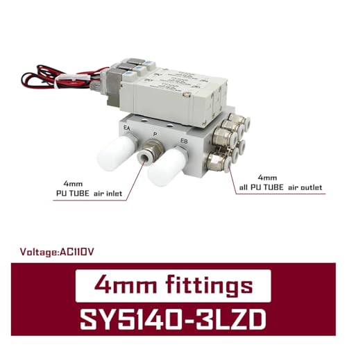 Solénoïde SY5140 combinaison simple cylindre électronique 4mm 3 stations