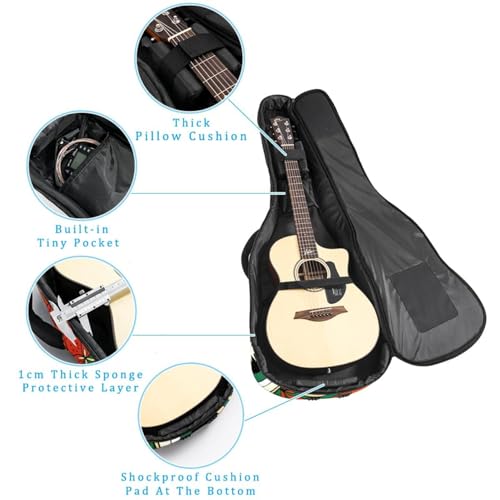 Housse de guitare en tissu Oxford épais rembourré avec boucle de suspension et sangle de cou Motif mandala Motif floral 101,6 cm, Multicolore 5., 42.9×16.9×4.7 in, Sac de transport tendance pour - Les Beatles, Paul McCartney, John Lennon, RIngo Starr, George Harrison Housse de guitare en tissu Oxford épais rembourré avec boucle de suspension et sangle de cou Motif mandala Motif floral 101,6 cm, Multicolore 5., 42.9x16.9x4.7 in, Sac de transport tendance pour – Image 3