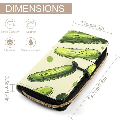 Green Pickles Cucumbers Long Wallet for Women Men Purses Coin Pouch Credit Card Holder Organizer2