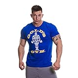 Rundhals Golds Gym Herren T-Shirt, Royalblau, XXL
