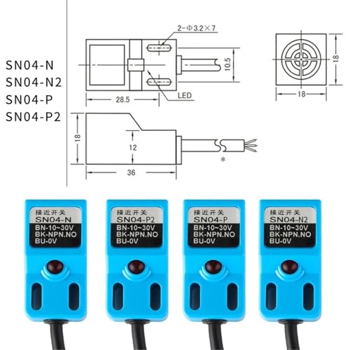 Interruptor de proximidad SN04-P2 soluciona fallos de carrera 4mm 7