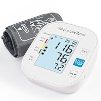 Blood Pressure Monitors, Automatic Upper Arm Blood Pressure Machines for Home Use with Large Cuff Adjustable BP Machine for Adult Elderly BSX583 (White)