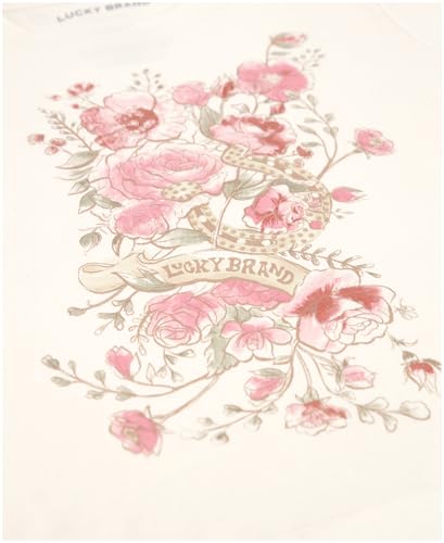 Lucky Brand Girls' Short Sleeve Graphic T-Shirt, Tagless Cotton Tee with Fun Designs3