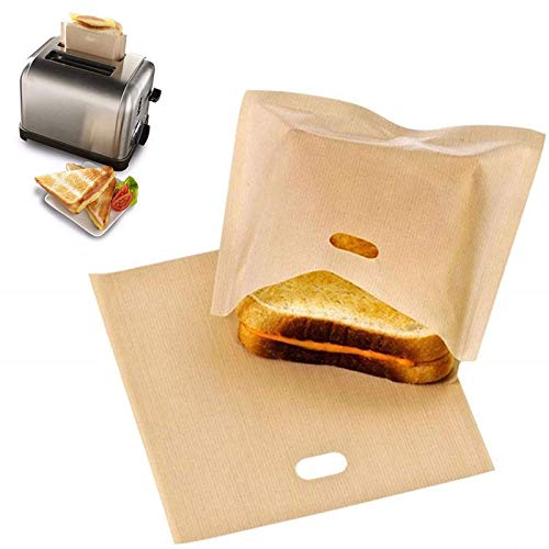 Bolsas Para Tostadora 10 Piezas Bolsa Para SáNdwich Tostado Bolsa Para Tostadas Resistente Al Calor FáCil De Limpiar Reutilizables Bolsa Para Microondas Antiadherente Adecuado Pan Refrigerios Frutas