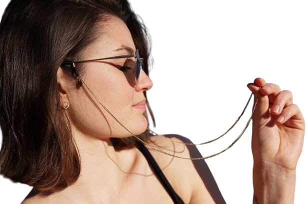 Vighneshwar Traders spectacle chain sunglasses eyeglasses spectacle sports strap reading glass chain holder string cord lanyard for Men and Women - sleek - gold-image-38
