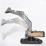 HNR 22 Channel 1:14 Remote Control Excavator Toy with Metal Shovel, Turns 680 Degree, RC Excavator, 2.4Ghz,Lighting Sound Effects Upgraded Charging, Automatic Digging,rc Excavator for Adults