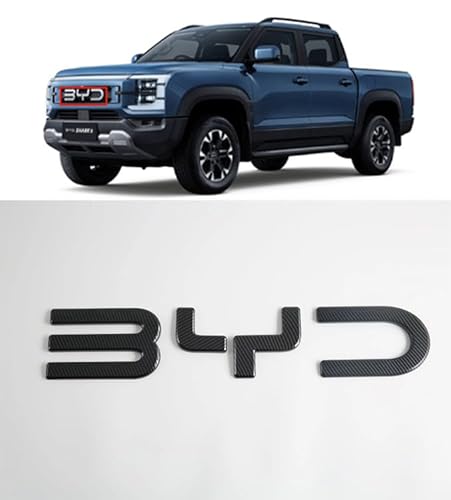 Luyhok Car Accessories Front Letter BYD Car Emblem Badge for BYD Shark Shark 6 Auto Letters 3M Adhesive Raised Decal Front Grille Emblem (Matte Black)