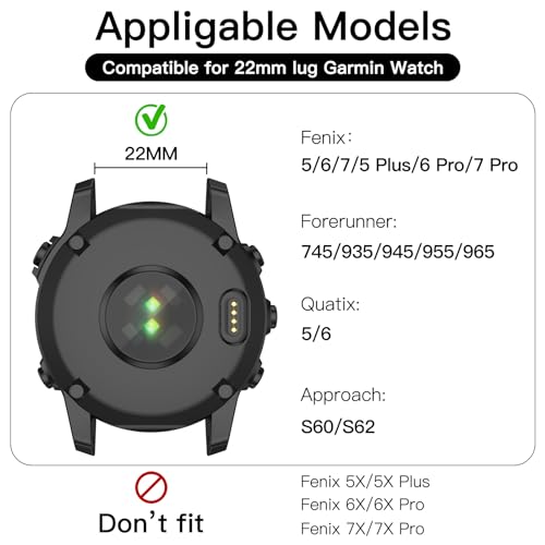Correa de silicona deportiva para Garmin Fenix 7/6/5 22mm miniatura 3