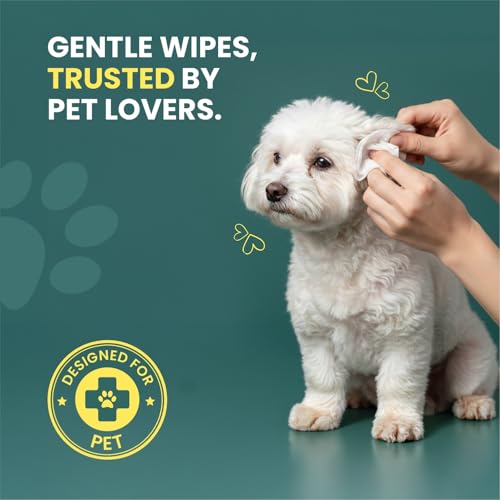 Image of Pet Wipes | 320 Wipes (80 Pulls x 4 Packs) | Gentle Cleaning Wipes for Dogs & Cats | Deodorizing & Skin-Friendly Pet Grooming Wipes | Ideal for Paws, Fur, Face & Body